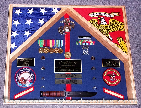 US Marines 2 flag shadow box