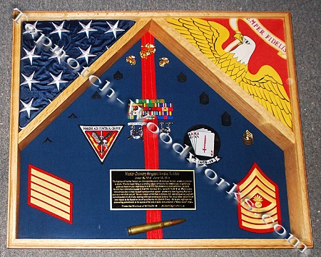 US marines 2 flag shadow box