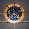 Ship Wheel Shadow Box with Walnut Inlays - Image 2