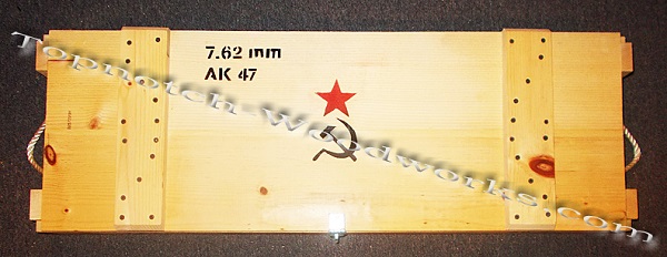 AK47 wooden shipping crate top