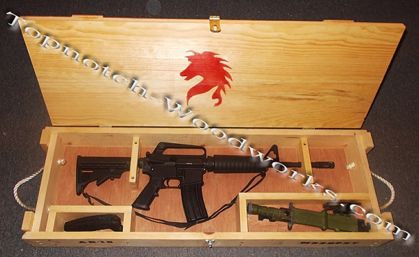 AR15 display case and wood crate