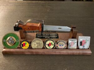 coin rack and bayonet display