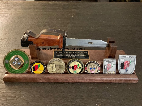 coin rack and bayonet display