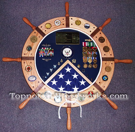 Navy Ship Wheel shadow box