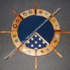 Ship Wheel Shadow Box with Walnut Inlays - Image 4