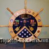 Ship Wheel Shadow Box with Walnut Inlays - Image 7
