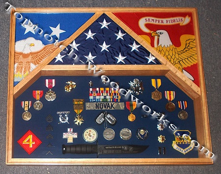 USAF 3 flag Shadow box