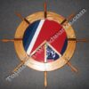 Ship Wheel Shadow Box with Walnut Inlays - Image 16