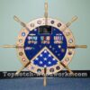 Ship Wheel Shadow Box with Walnut Inlays - Image 11