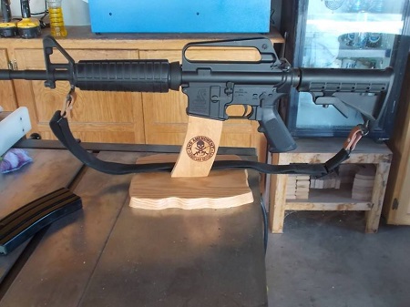Ar15 wooden rifle display stand